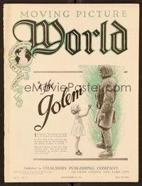 6b050 MOVING PICTURE WORLD exhibitor magazine September 10, 1921 great art cover ad for The Golem!