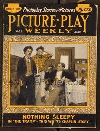 6b054 PICTURE PLAY vol 1 no 18 magazine August 7, 1915 cover & story about Charlie Chaplin as Tramp