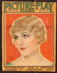 6b078 PICTURE PLAY magazine August 1925 artwork portrait of Laura La Plante by Hal Phyfe!