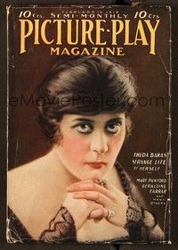 6b057 PICTURE PLAY magazine February 15, 1916 art of Theda Bara, who tells of her strange life!