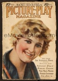 6b056 PICTURE PLAY magazine January 15, 1916 smiling head & shoulders portrait of Hazel Dawn!