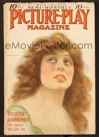 6b058 PICTURE PLAY magazine March 1, 1916 cool head & shoulders art of Leonore Ulrich!