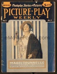 6b053 PICTURE PLAY vol 1 no 5 magazine May 8, 1915 portrait of Mabel Trunnelle, Edison Star!