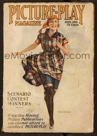 6b062 PICTURE PLAY magazine September 1916 full-length art of Norma Talmadge running!