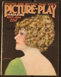 6b069 PICTURE PLAY magazine September 1924 wonderful art portrait of pretty Anna Q. Nilsson!