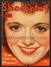 6b118 SHADOPLAY magazine August 1933 super close up art of Janet Gaynor by Earl Christy!