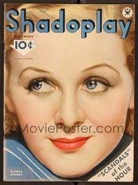 6b122 SHADOPLAY magazine December 1933 super close up art of Gloria Stuart by Earl Christy!