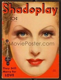 6b115 SHADOPLAY magazine May 1933 super close up art of pretty Tala Birell by Earl Christy!