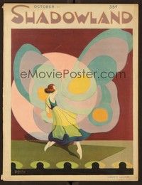 6b111 SHADOWLAND magazine October 1921 cool art of woman with butterfly wings by A.M. Hopfmuller!