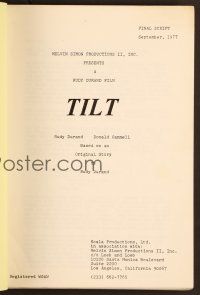 6b263 TILT final draft script September 1977, screenplay by Ruby Durand and Donald Cammell