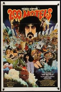 6c005 200 MOTELS 1sh '71 directed by Frank Zappa, rock 'n' roll, wild McMacken artwork!