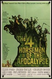 6c012 4 HORSEMEN OF THE APOCALYPSE style B 1sh '61 really cool different artwork by Joseph Smith!