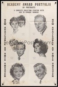 6c027 ACADEMY AWARD PORTFOLIO 1sh '62 Volpe art of Bing Crosby, Elizabeth Taylor, Clark Gable!