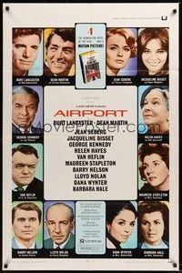 6c034 AIRPORT 1sh '70 Burt Lancaster, Dean Martin, Jacqueline Bisset, Jean Seberg