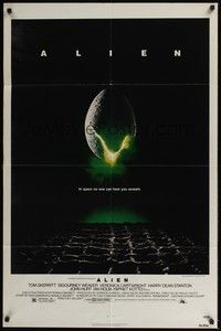 6c039 ALIEN 1sh '79 Ridley Scott outer space sci-fi monster classic, cool hatching egg image!