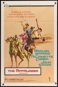 6c055 APPALOOSA 1sh '66 Marlon Brando rode the lustful & lawless to live on the edge of violence!