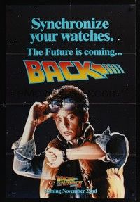 6c065 BACK TO THE FUTURE II teaser 1sh '89 great art of Michael J. Fox by Drew Struzan!