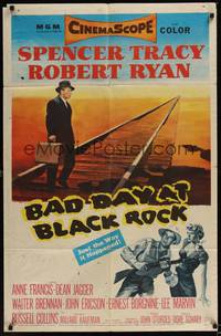 6c067 BAD DAY AT BLACK ROCK 1sh '55 Spencer Tracy tries to find out just what did happen to Kamoko