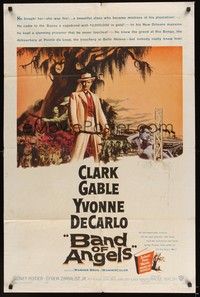6c068 BAND OF ANGELS 1sh '57 Clark Gable buys beautiful slave mistress Yvonne De Carlo!