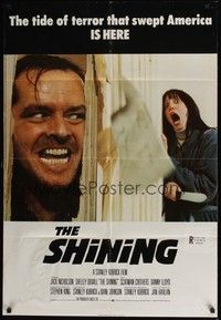 6c812 SHINING English 1sh '80 Stephen King & Stanley Kubrick horror, crazy Jack Nicholson!