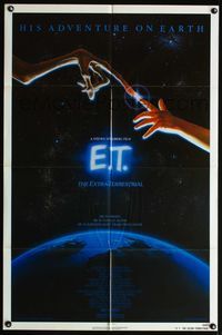 6c244 E.T. THE EXTRA TERRESTRIAL 1sh '82 Steven Spielberg classic, John Alvin art!