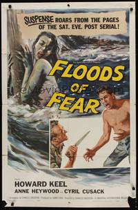 6c300 FLOODS OF FEAR 1sh '59 Howard Keel, Anne Heywood, great Reynold Brown artwork!