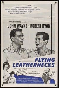 6c305 FLYING LEATHERNECKS military 1sh R60s air-devils John Wayne & Robert Ryan, Howard Hughes!