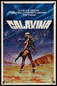 6c333 GALAXINA style A 1sh '80 great sci-fi art of sexy Dorothy Stratten by Robert Tanenbaum!