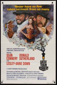 6c377 GREAT TRAIN ROBBERY 1sh '79 art of Sean Connery, Sutherland & Lesley-Anne Down by Tom Jung!