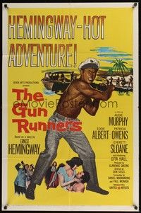 6c387 GUN RUNNERS 1sh '58 Audie Murphy, directed by Don Siegel, written by Ernest Hemingway!