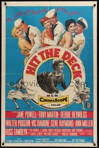 6c421 HIT THE DECK 1sh '55 Debbie Reynolds, Jane Powell, Tony Martin, Walter Pidgeon, Ann Miller!