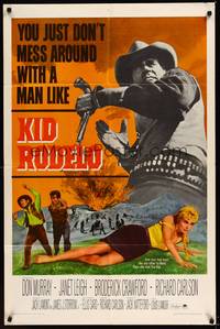 6c480 KID RODELO 1sh '66 you just don't mess with a man like Don Murray, sexy Janet Leigh!