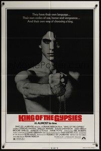 6c483 KING OF THE GYPSIES 1sh '78 creepy close up of Eric Roberts in his first leading role!