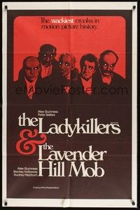 6c505 LAVENDER HILL MOB/LADYKILLERS 1sh '70s Alec Guinness, the weirdest crooks in history!