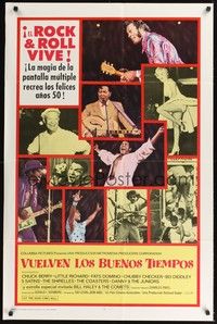 6c515 LET THE GOOD TIMES ROLL Spanish/U.S. 1sh '73 Chuck Berry, Bill Haley, The Shirelles & '50s rockers!