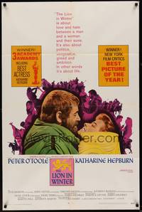 6c523 LION IN WINTER 1sh '68 Katharine Hepburn, Peter O'Toole as Henry II!