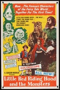 6c526 LITTLE RED RIDING HOOD & THE MONSTERS 1sh '64 Tom Thumb, menacing monsters!