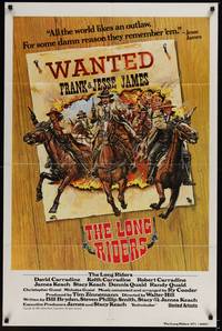 6c533 LONG RIDERS int'l 1sh '80 Walter Hill, cool different artwork of outlaw Carradine brothers!
