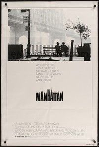 6c571 MANHATTAN style B 1sh '79 classic image of Woody Allen & Diane Keaton by bridge!