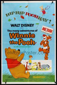 6c573 MANY ADVENTURES OF WINNIE THE POOH 1sh '77 and Tigger too, plus three great shorts!