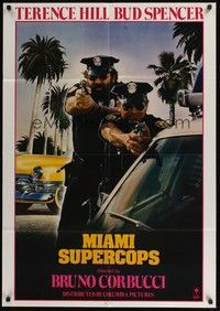 6c588 MIAMI SUPERCOPS 1sh '85 cool image of policemen Terence Hill & Bud Spencer!