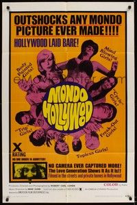 6c602 MONDO HOLLYWOOD 1sh '69 x-rated, no camera ever captured more, the love generation!