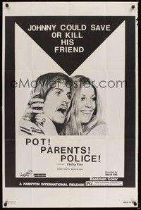 6c726 POT PARENTS POLICE 1sh '74 Johnny could save or kill his friend, pot, parents, police!