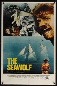 6c797 SEAWOLF int'l 1sh '70s directed by Wolfgang Staudte, cool art of characters out at sea!