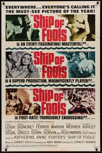 6c813 SHIP OF FOOLS style B 1sh '65 Stanley Kramer's movie based on Katharine Anne Porter's book!