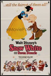 6c837 SNOW WHITE & THE SEVEN DWARFS style A 1sh R67 Walt Disney animated cartoon fantasy classic!