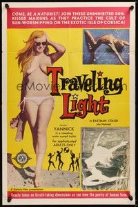 6c880 TRAVELING LIGHT 1sh '61 sexy topless Yannick Philouze in erotic water ballet!