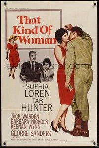 6c902 THAT KIND OF WOMAN 1sh '59 images of sexy Sophia Loren, Tab Hunter & George Sanders!