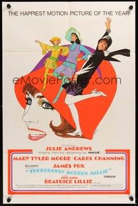 6c916 THOROUGHLY MODERN MILLIE 1sh '67 Bob Peak art of singing & dancing Julie Andrews!