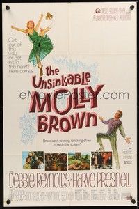 6c947 UNSINKABLE MOLLY BROWN 1sh '64 Debbie Reynolds, get out of the way or hit in the heart!